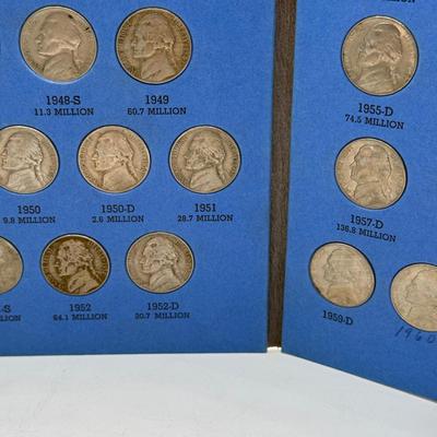 LOT 54: 4 Jefferson Nickel Collection Booklets (Incomplete) (3 Booklets: Starting 1938, 1 Booklet 1938-1961 Number One)