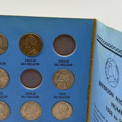 LOT 54: 4 Jefferson Nickel Collection Booklets (Incomplete) (3 Booklets: Starting 1938, 1 Booklet 1938-1961 Number One)