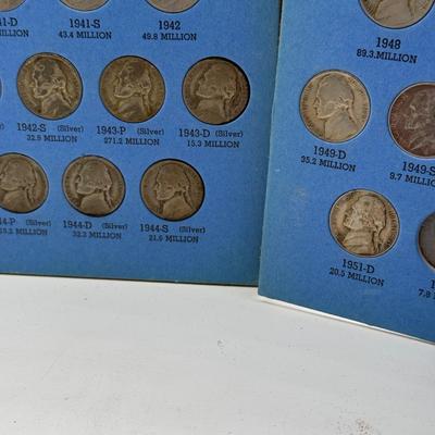 LOT 54: 4 Jefferson Nickel Collection Booklets (Incomplete) (3 Booklets: Starting 1938, 1 Booklet 1938-1961 Number One)
