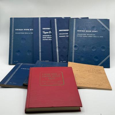LOT 57: Collection of Empty Coin Booklets and Coin Collecting Guide Books