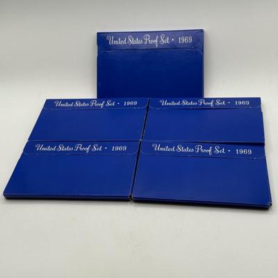 LOT 59: Five 1969 U.S. Proof Sets