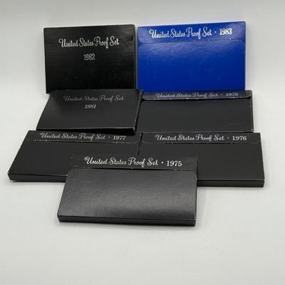 LOT 65: U.S. Proof Sets (1975, 1976, 1977, 1979, 1981, 1982, 1983)