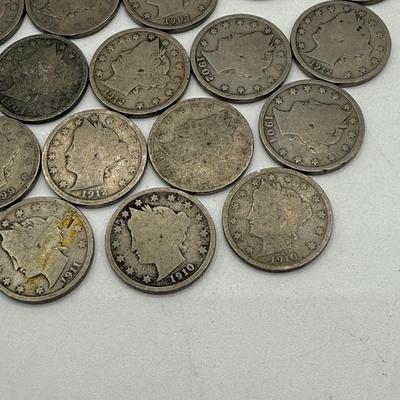 LOT 75: Liberty Head Nickel Collection Booklet (Incomplete) & Assortment of Liberty Head Nickels Not in Booklet
