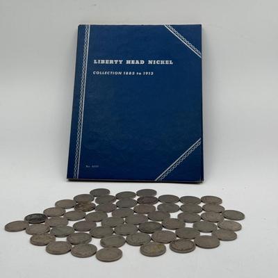 LOT 75: Liberty Head Nickel Collection Booklet (Incomplete) & Assortment of Liberty Head Nickels Not in Booklet