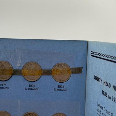 LOT 75: Liberty Head Nickel Collection Booklet (Incomplete) & Assortment of Liberty Head Nickels Not in Booklet