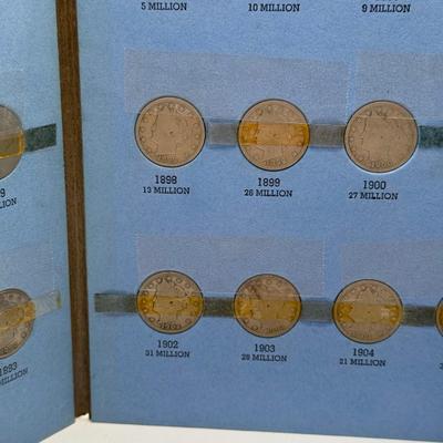 LOT 75: Liberty Head Nickel Collection Booklet (Incomplete) & Assortment of Liberty Head Nickels Not in Booklet