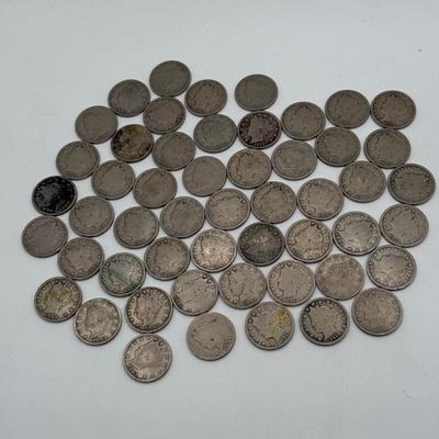 LOT 75: Liberty Head Nickel Collection Booklet (Incomplete) & Assortment of Liberty Head Nickels Not in Booklet
