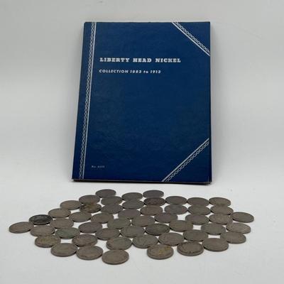 LOT 75: Liberty Head Nickel Collection Booklet (Incomplete) & Assortment of Liberty Head Nickels Not in Booklet