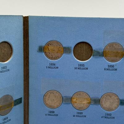 LOT 75: Liberty Head Nickel Collection Booklet (Incomplete) & Assortment of Liberty Head Nickels Not in Booklet
