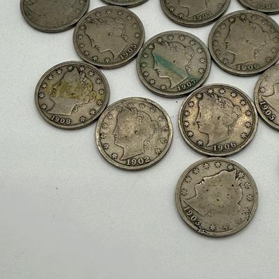 LOT 75: Liberty Head Nickel Collection Booklet (Incomplete) & Assortment of Liberty Head Nickels Not in Booklet