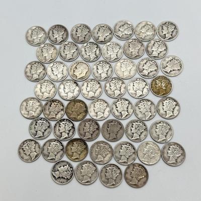 LOT 82: Silver Mercury Dimes (50)
