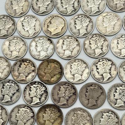 LOT 82: Silver Mercury Dimes (50)