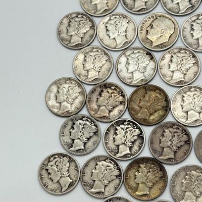 LOT 82: Silver Mercury Dimes (50)