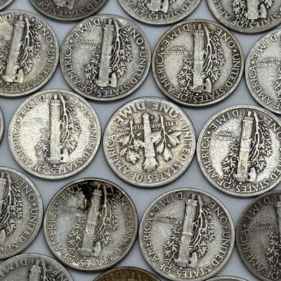LOT 82: Silver Mercury Dimes (50)