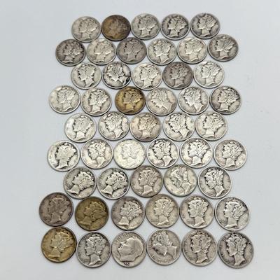 LOT 83: Silver Mercury Dimes (50)