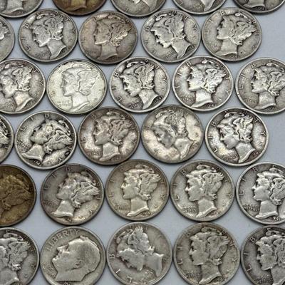LOT 83: Silver Mercury Dimes (50)