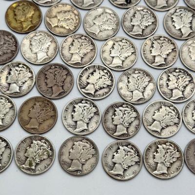 LOT 84: Silver Mercury Dimes (50)