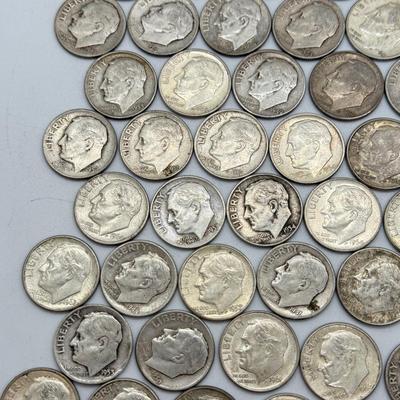 LOT 85: 90% Silver Roosevelt Dimes (50)