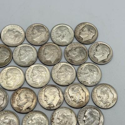 LOT 86: 90% Silver Roosevelt Dimes (50)