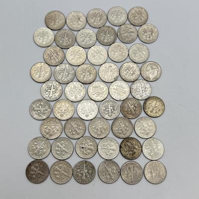LOT 86: 90% Silver Roosevelt Dimes (50)