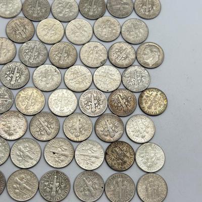 LOT 86: 90% Silver Roosevelt Dimes (50)