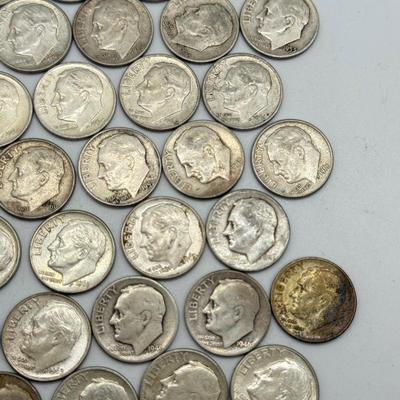 LOT 86: 90% Silver Roosevelt Dimes (50)
