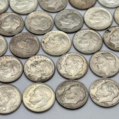 LOT 87: 90% Silver Roosevelt Dimes (50)