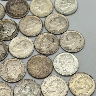 LOT 87: 90% Silver Roosevelt Dimes (50)