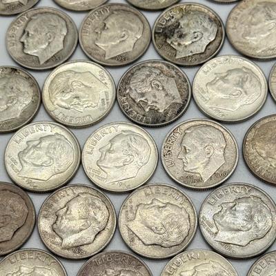 LOT 87: 90% Silver Roosevelt Dimes (50)