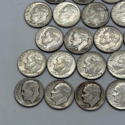 LOT 88: 90% Silver Roosevelt Dimes (50)