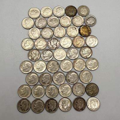 LOT 88: 90% Silver Roosevelt Dimes (50)