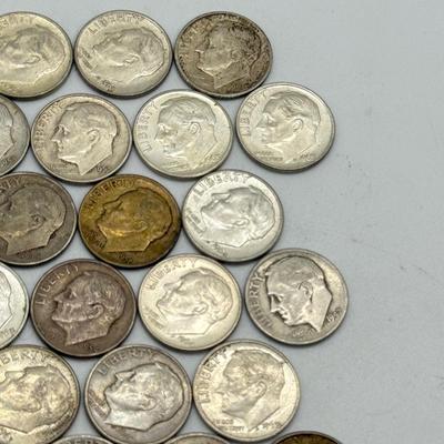 LOT 89: 90% Silver Roosevelt Dimes (50)