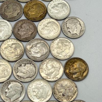 LOT 89: 90% Silver Roosevelt Dimes (50)