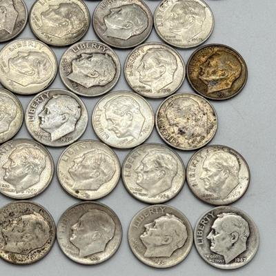 LOT 89: 90% Silver Roosevelt Dimes (50)