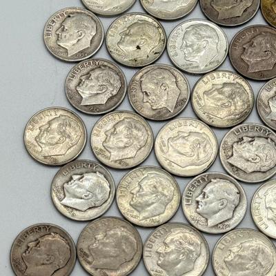 LOT 89: 90% Silver Roosevelt Dimes (50)