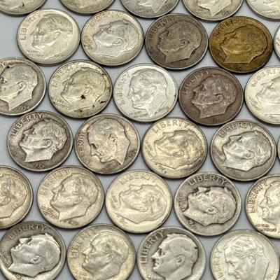 LOT 89: 90% Silver Roosevelt Dimes (50)