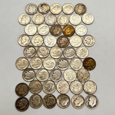LOT 89: 90% Silver Roosevelt Dimes (50)