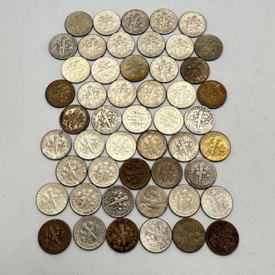 LOT 90: 90% Silver Roosevelt Dimes (50)