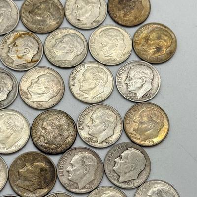 LOT 90: 90% Silver Roosevelt Dimes (50)