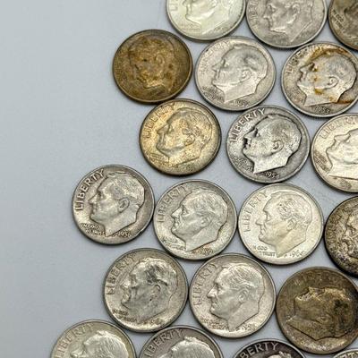 LOT 90: 90% Silver Roosevelt Dimes (50)