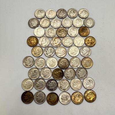 LOT 90: 90% Silver Roosevelt Dimes (50)