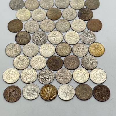 LOT 90: 90% Silver Roosevelt Dimes (50)