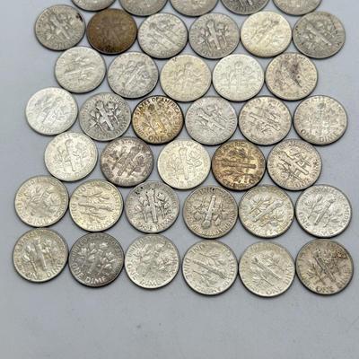 LOT 91: 90% Silver Roosevelt Dimes (50)