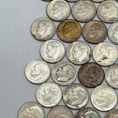 LOT 91: 90% Silver Roosevelt Dimes (50)
