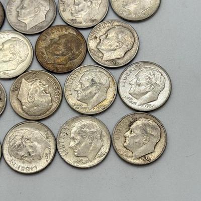 LOT 91: 90% Silver Roosevelt Dimes (50)