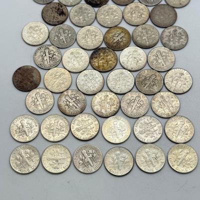 LOT 92: 90% Silver Roosevelt Dimes (50)