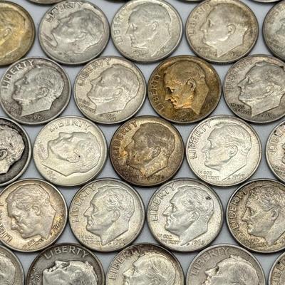 LOT 92: 90% Silver Roosevelt Dimes (50)