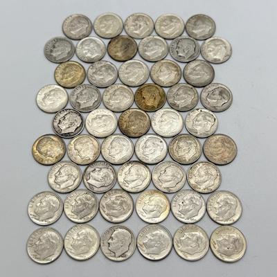 LOT 92: 90% Silver Roosevelt Dimes (50)