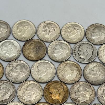 LOT 92: 90% Silver Roosevelt Dimes (50)