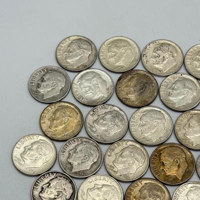 LOT 92: 90% Silver Roosevelt Dimes (50)